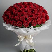 Букет 101 Красная роза Блэк Мэджик в Вышестеблиевской