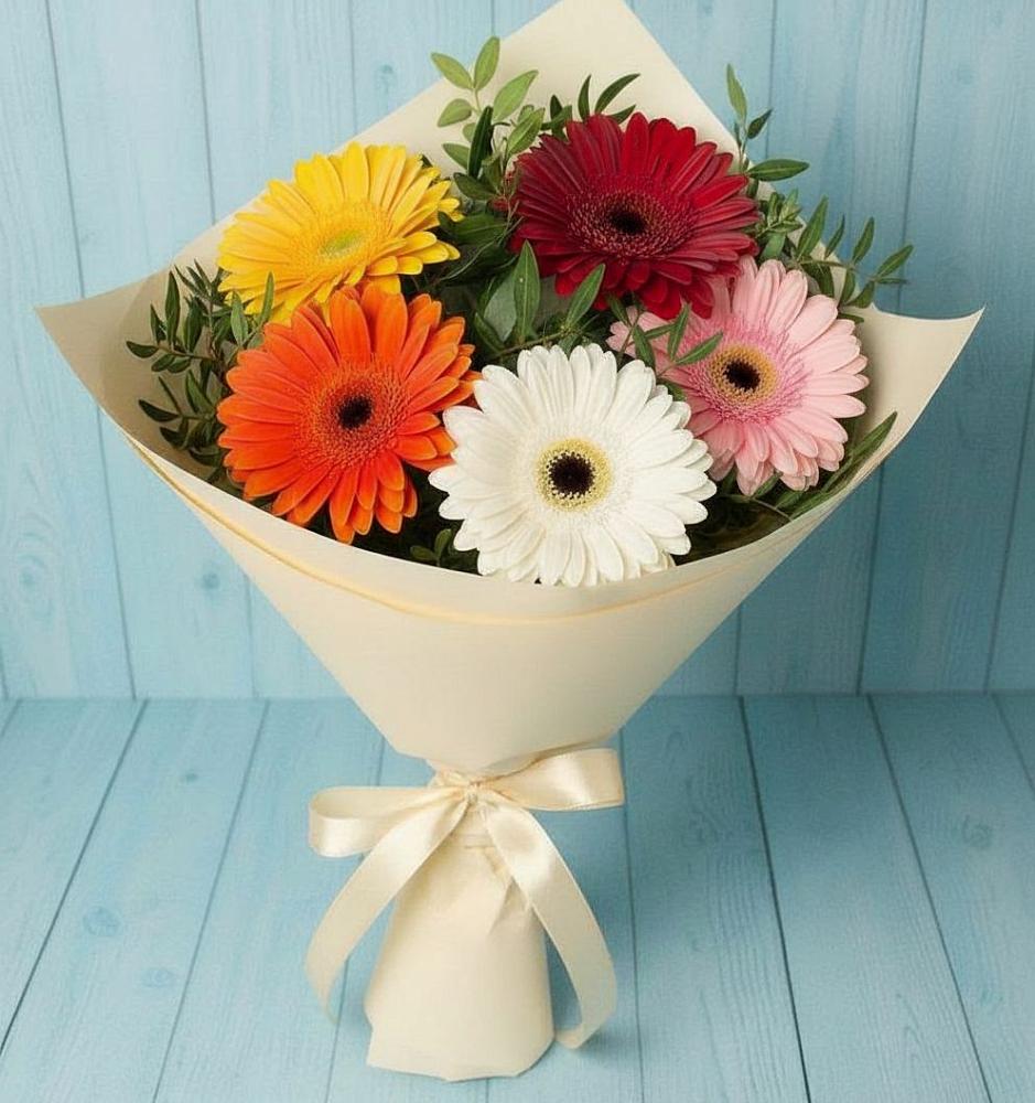 Букет цветов из: Герберы в Вышестеблиевской