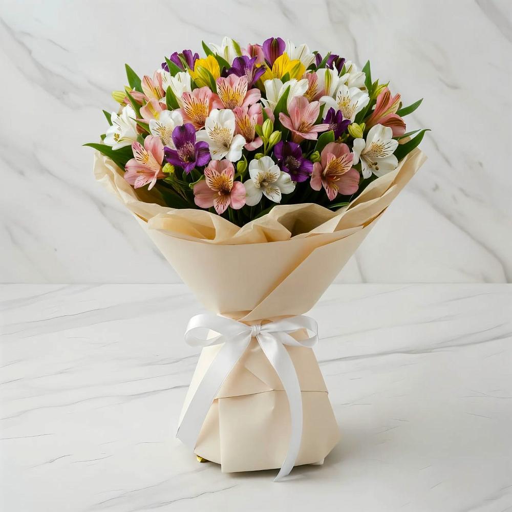 Букет цветов из: Альстромерии в Вышестеблиевской