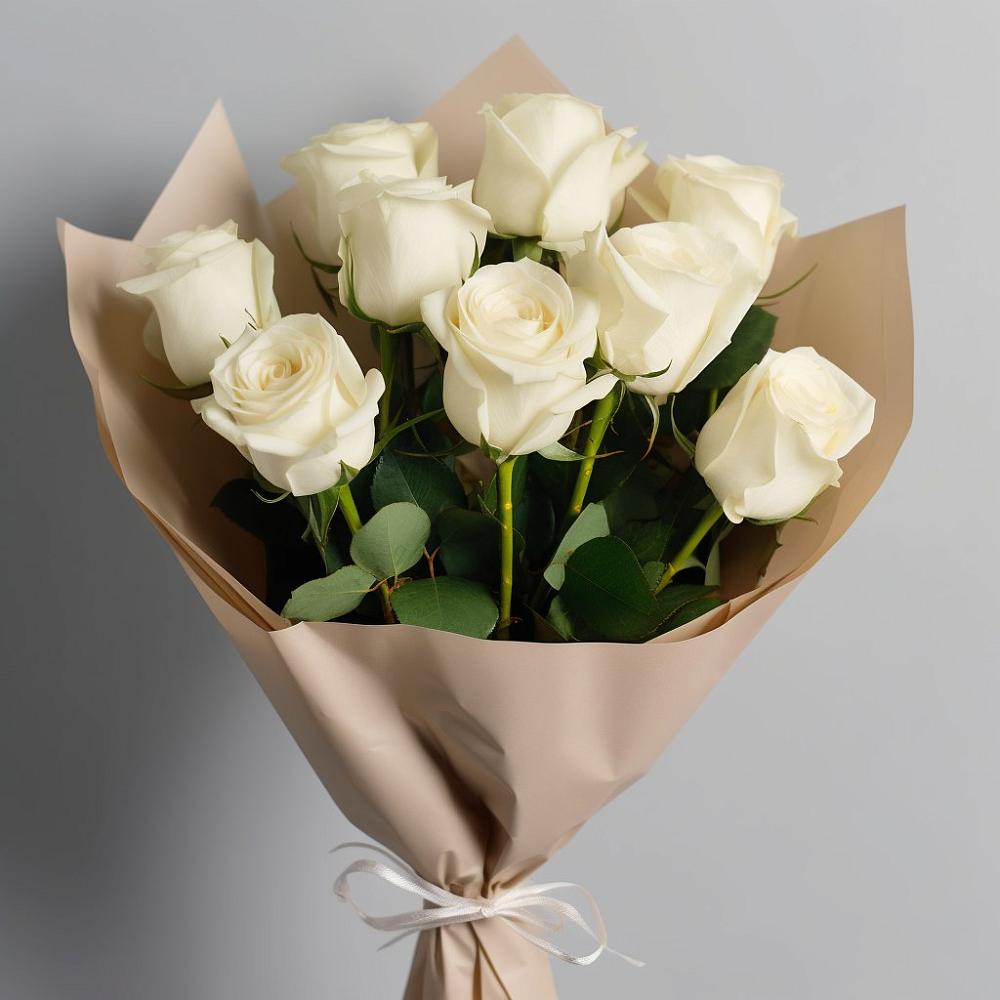 Букет 9 Белых роз Эдлесс Лав в Вышестеблиевской
