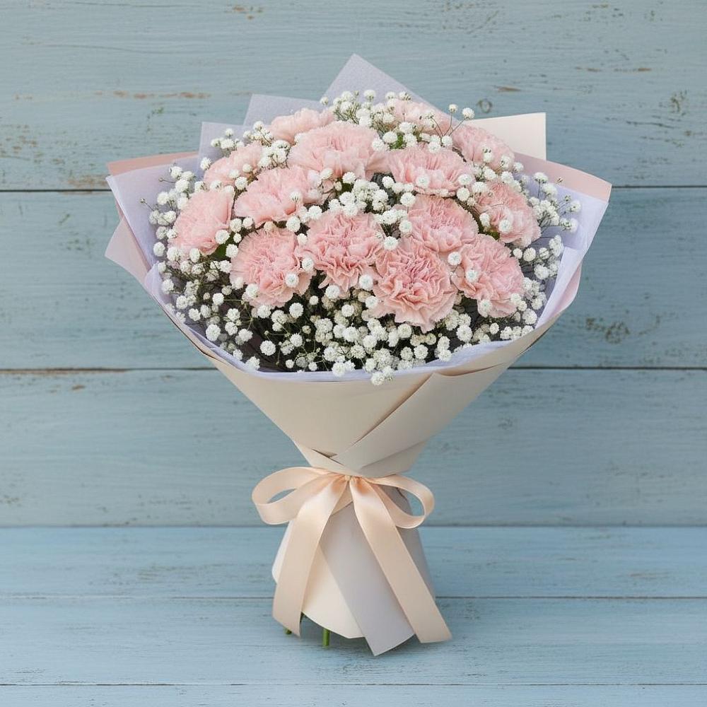 Букет цветов из: Гвоздики в Вышестеблиевской