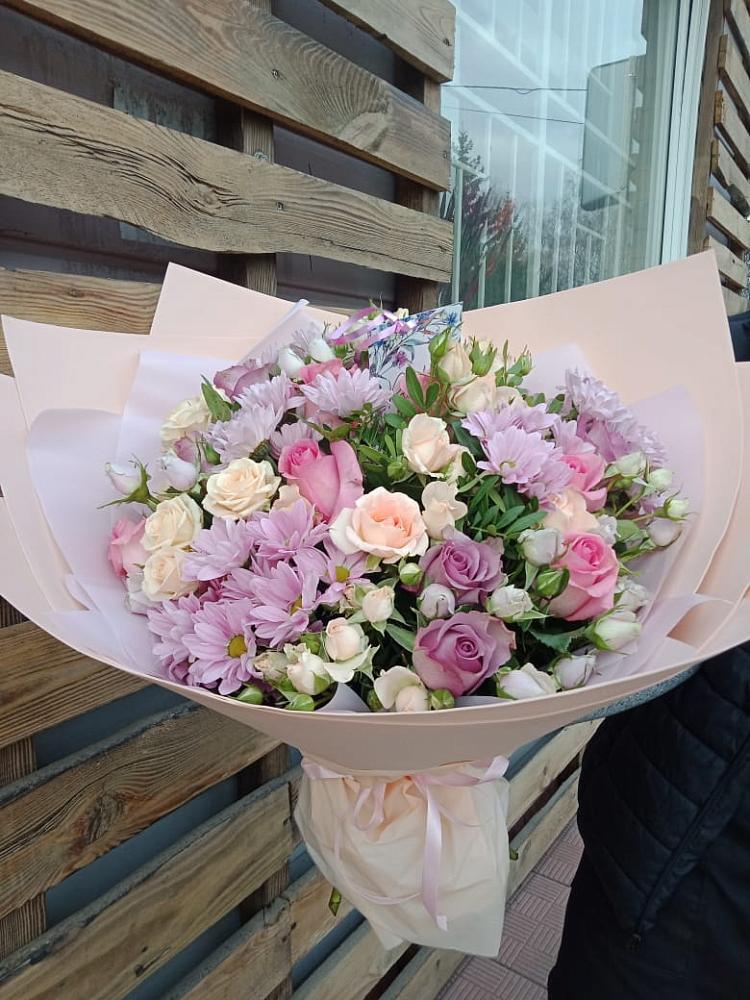 Букет цветов из: Розы и Хризантемы в Вышестеблиевской