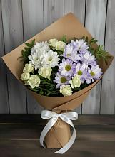 Букет цветов из:  Хризантемы и Розы в Вышестеблиевской