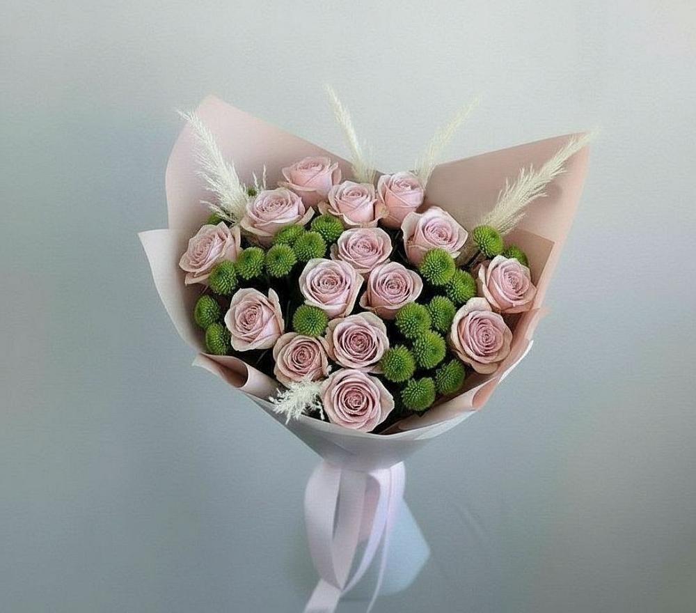 Букет цветов из: Розы и Хризантемы в Вышестеблиевской