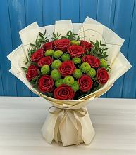 Букет цветов из:  Розы и Хризантемы в Вышестеблиевской