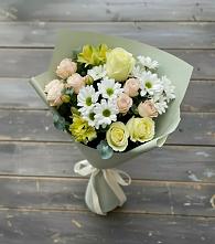 Букет цветов из:  Альстромерии, Розы и Хризантемы в Вышестеблиевской