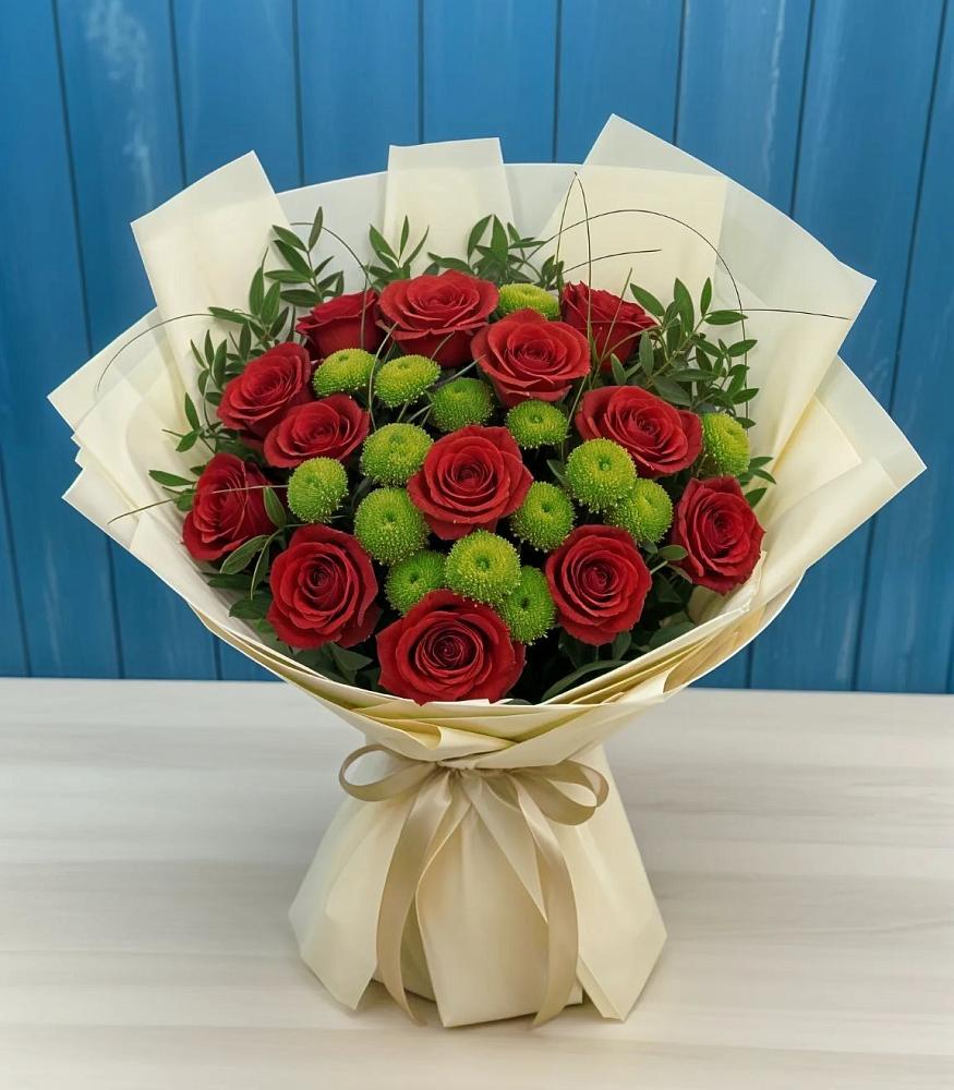 Букет цветов из: Розы и Хризантемы в Вышестеблиевской