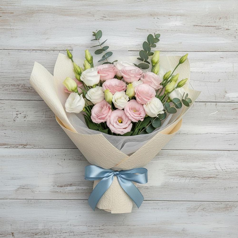 Букет цветов из: Лизиантусы в Вышестеблиевской